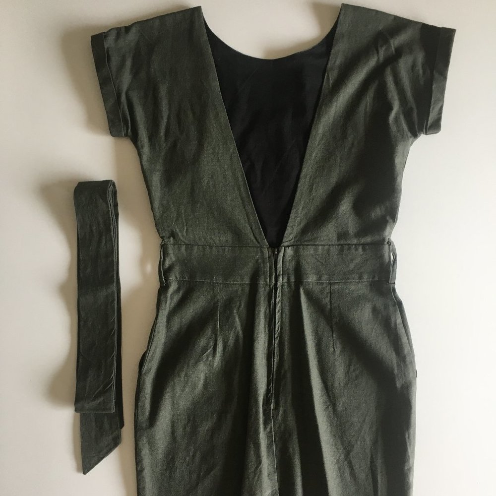 Valérie Dumaine Linen-Blend Open-Back Dress